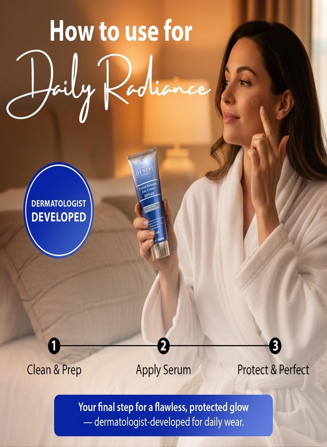 Dr. Denese Broad Spectrum SPF 40 Defense Day Cream 2 oz – Rich Tinted Moisturizer & Daily Sunscreen – Hydrating BB Cream with Antioxidants for Smooth Radiant Skin – Protection for All Skin Types - Image 5